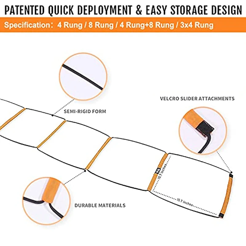 Dual-Purpose Soccer Training Jump Ladder Multifunctional Agility Ladder Speed Training Coordination Footwork Football Equipment