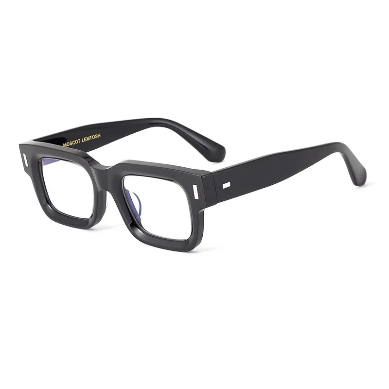 

Men's and women's square plate retro thick edge wide edge black frame glasses frame