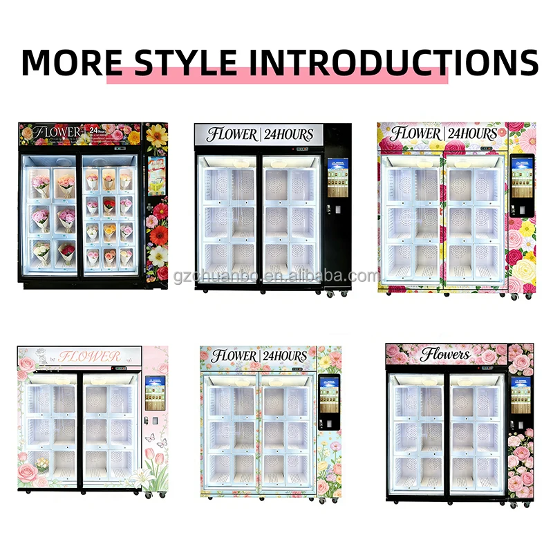 Flower Vending Machine Flower Vending Shop Fresh Floral  Refrigerator Touch Screen Credit Card Payment Flower Vending Machine