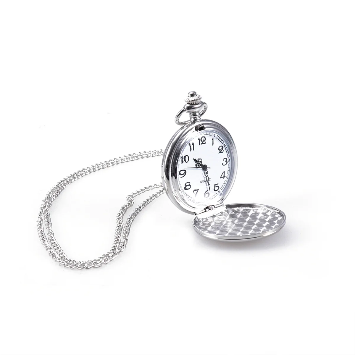 Vintage zakhorloge mechanisch kwarts witte ketting lichtgewicht draagbaar cadeau retro stijl voor heren dames heren zakhorloge