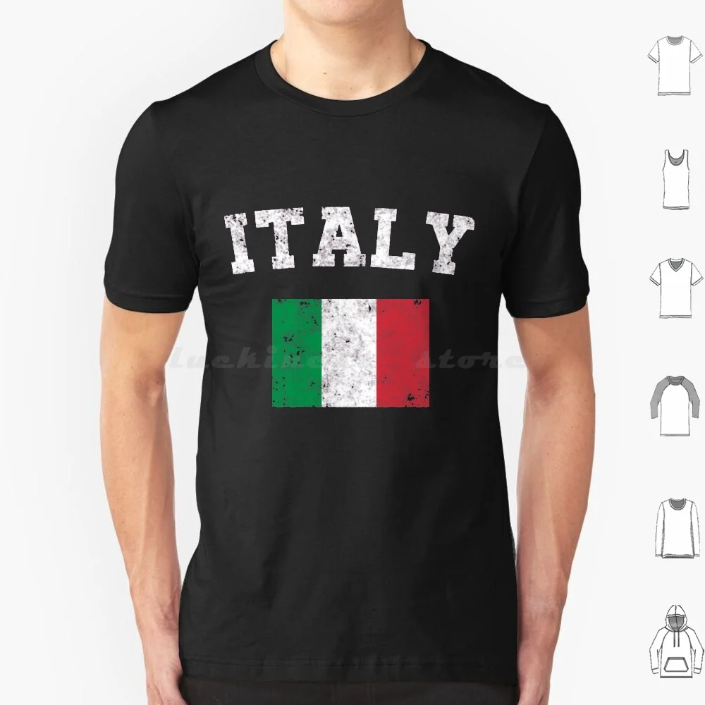 Camiseta con la Bandera Italiana, Talla Grande, 100% Algodón, Camisa con la Bandera de Italia, J 39 Aime La Italia