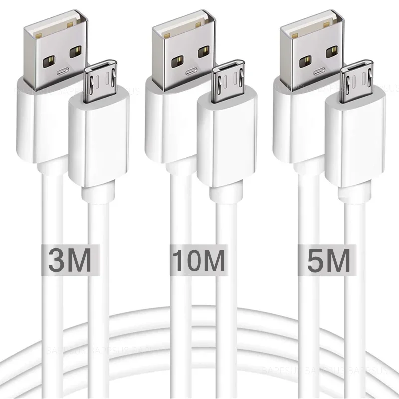

10/5/3/1m Extra Long Micro USB Extension Data Cable for Camera Tablet SmartTV MicroUSB Male To USB A Male Charge Cord For Xiaomi