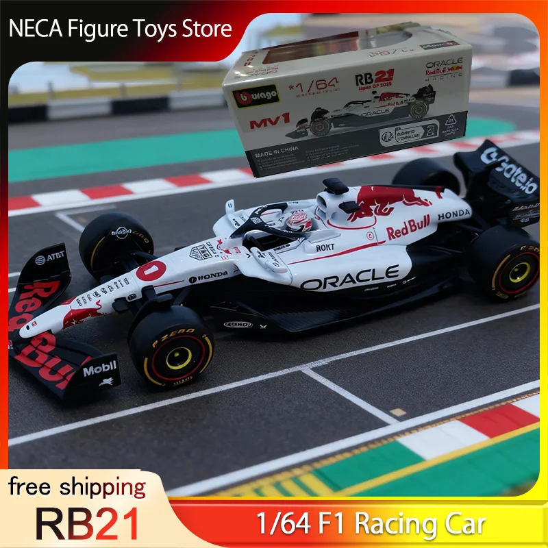 

1:64 Bburago RB21 F1 Racing Car Japan GP 2025 Special Livery Alloy Diecast Model With Display Base Toys Gift For Boys