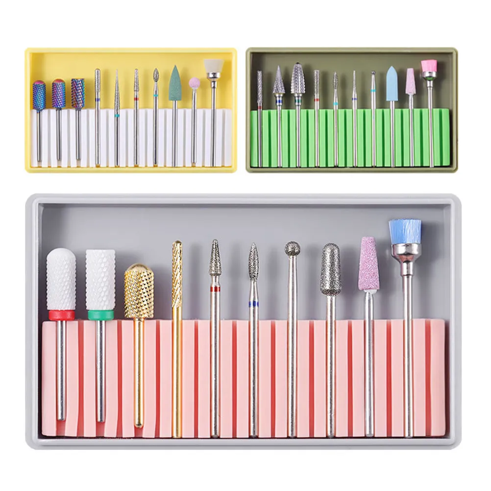 

1Set Nail Drill Bits Set Professional Manicure Drill Bits Green Electric Polishing Machine Grinding Head for Gel Acrylic Nails
