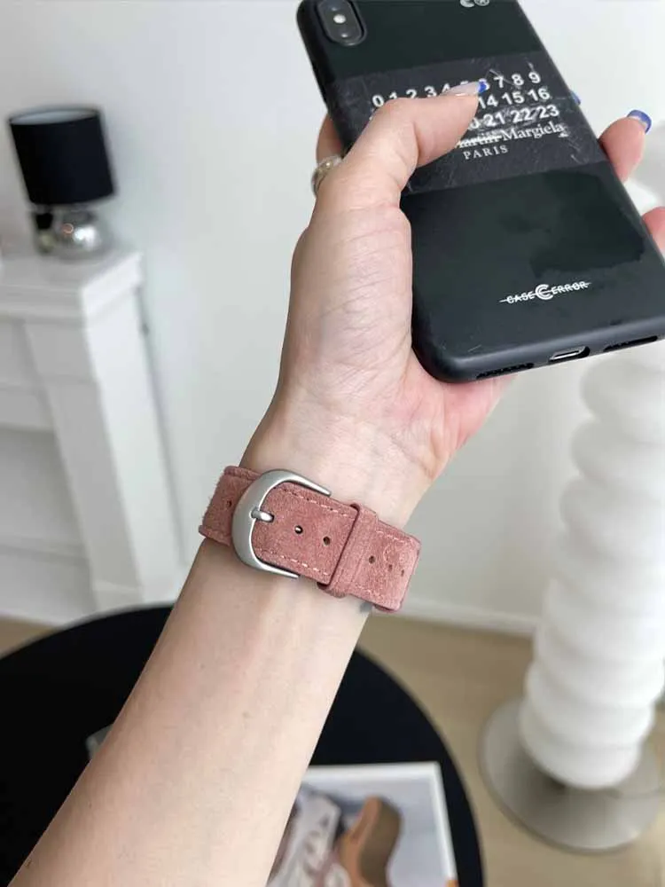 Luxury Leather Band For Apple Watch 38mm 40 41mm 42 45mm 46mm 49mm Soft Suede Bracelet Strap For iWatch Ultra 10 9 7 8 6 5 SE 4