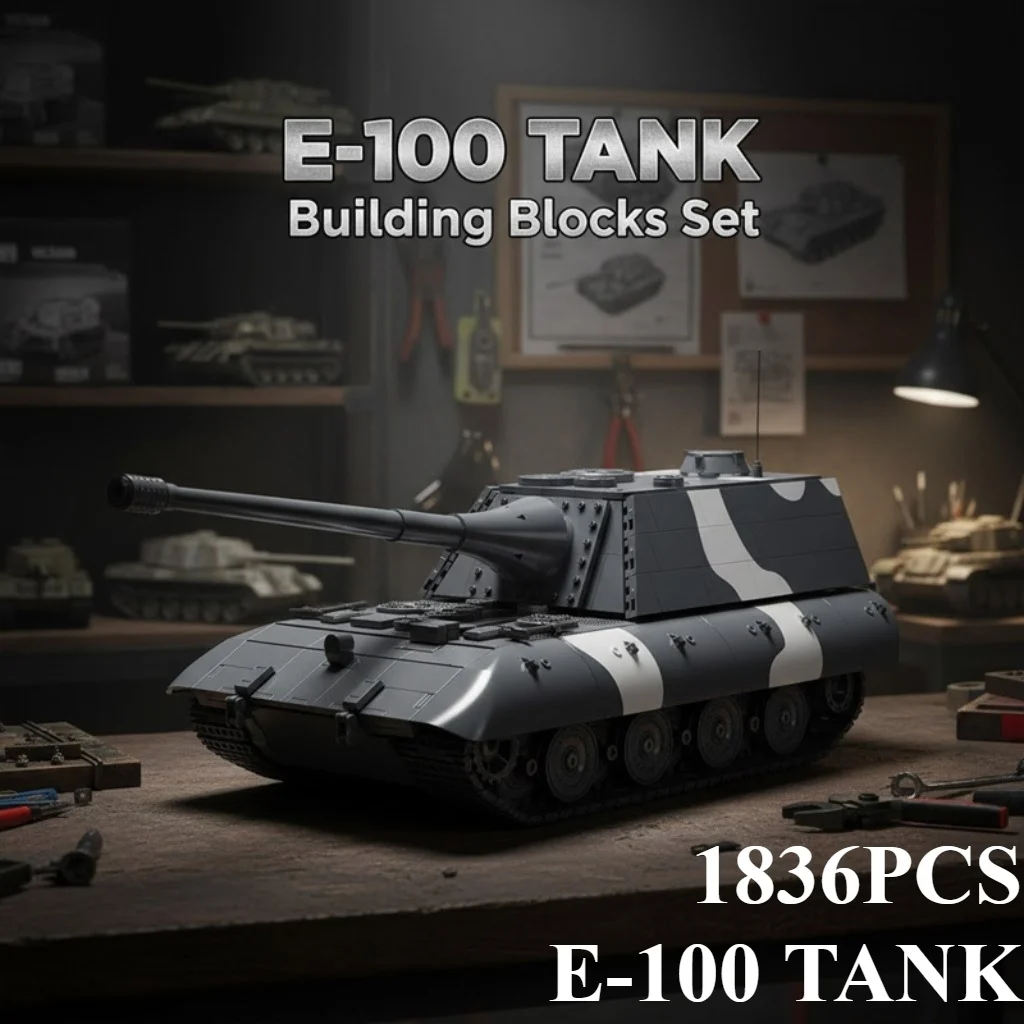 

1836PCS E-100 Tank Building Blocks Set - Assembling Model Toy for Home Decor Ideal Holiday Gift for Kids And Adult