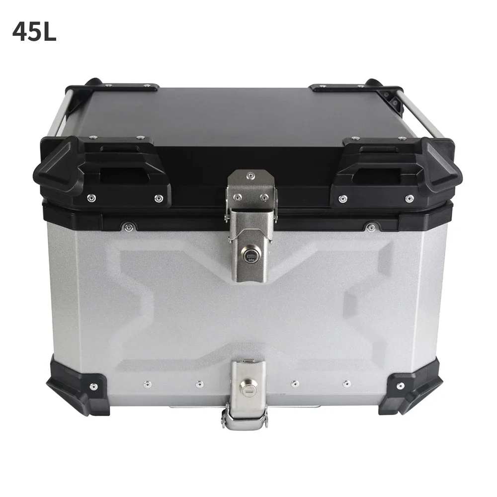 45L Motorcycle Rear Trunk Luggage Case Aluminum Alloy Quick Release Tail Box Waterproof Trunk Storage Box for Honda Suzuki