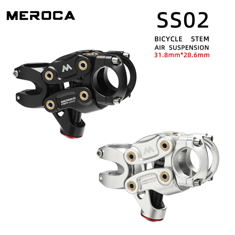 

MEROCA Bicycle Suspension Stem Aluminum Alloy Five-Link Air Shock Absorber XC\Mtb\Road Mountain Bike Risers Stems Black/Silver