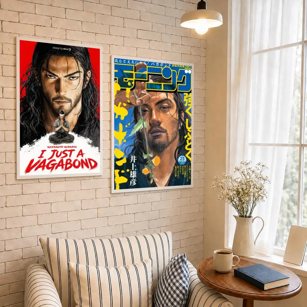 Manga V-Vagabond Poster PP Self-Adhesive Waterproof Wall Decor for Bedroom,Living Room,Dorm,Bar Aesthetic Decor Gift