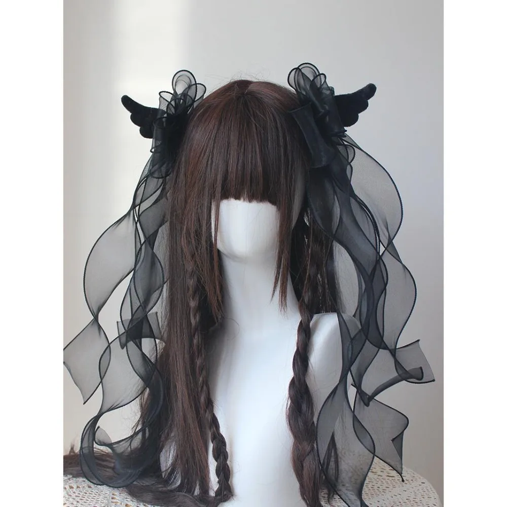 Angel Wing Big Bow Hair Clip Y2K Girl Harajuku Gothic Original Subculture Accessories Hair Clips Pins Hairpin Barrettes