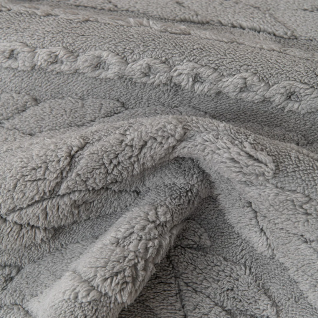 Soft Warm Wheat Jacquard Tuffed Fleece Recliner Sofa Cover, Autumn/Winter Machine Washable Furniture Protector Slipcover