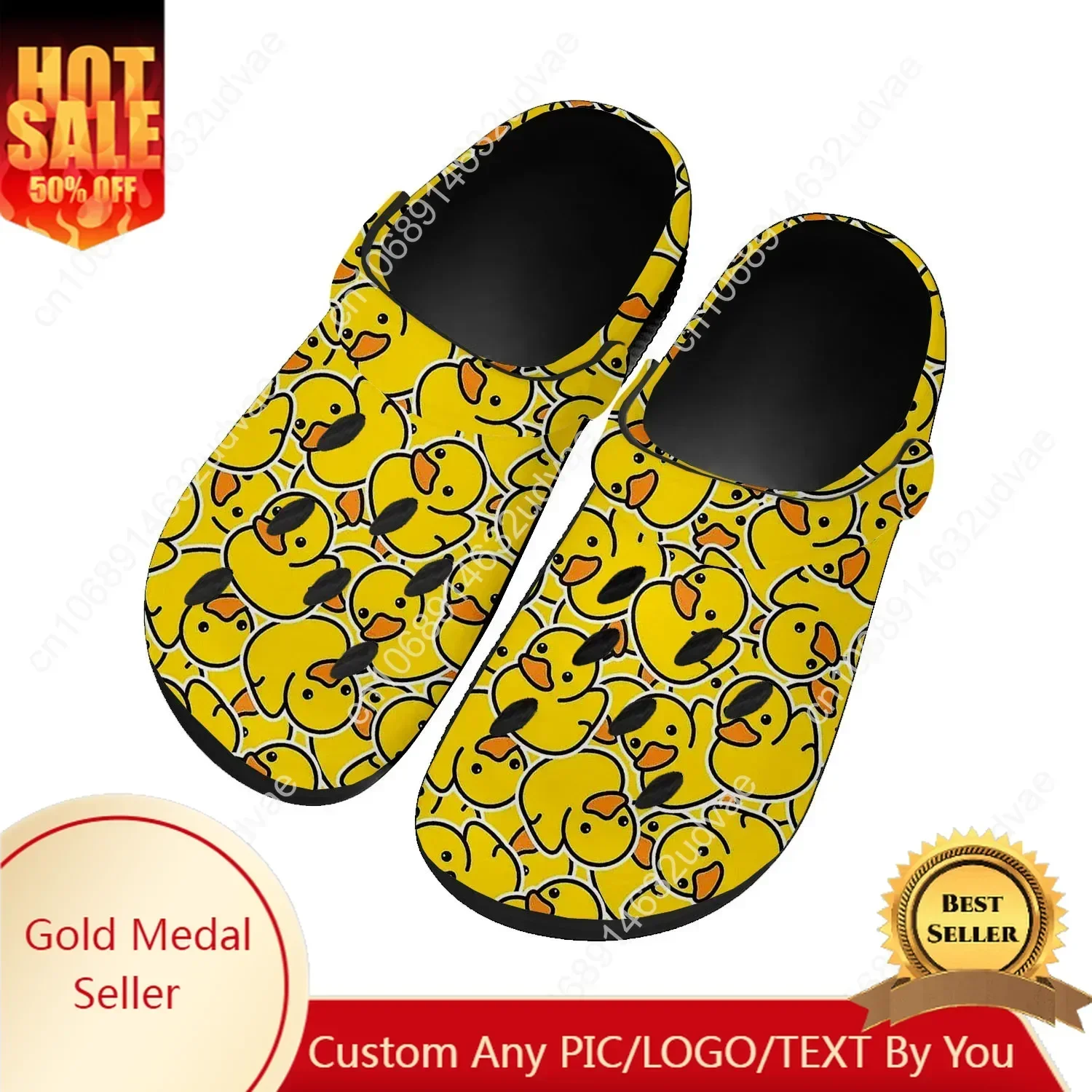 

Yellow Water Shoes Mens Womens Duck High Quality Fashion Home Garden Clogs Customizd Sandals Beach Breathable Hole Slippers