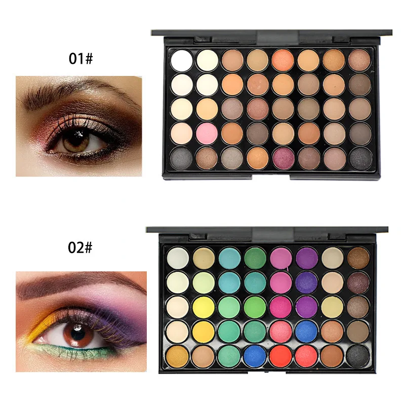 PRO Makeup Set Kit 15/40 Color Waterproof Nude Eye Shadow Palette Make up Glitter Matte Pigmented Powder Pressed Eyeshadow Box