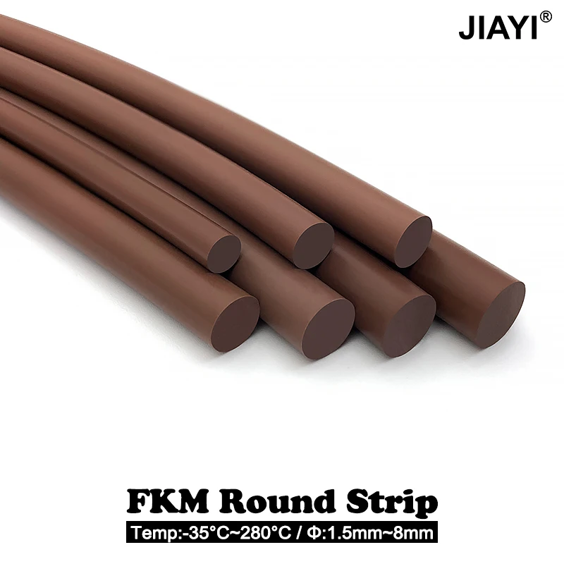 2/3/5Meter FKM Round Strips Solid Rubber Sealing O-Ring Bar Oil Resistance Heat-resistant Anti-wear Diamater 1.5/1.8/2/2.5/3~8mm