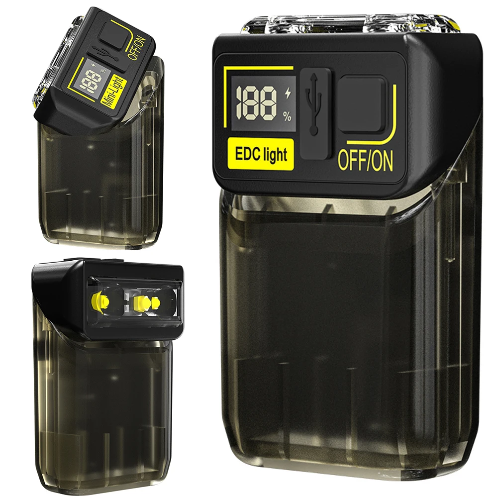 

Portable Mini Torch 180° Rotatable LED+COB Mini Keychain Flashlight 380LM Pocket Camping Light for EDC Camping Hiking Emergency