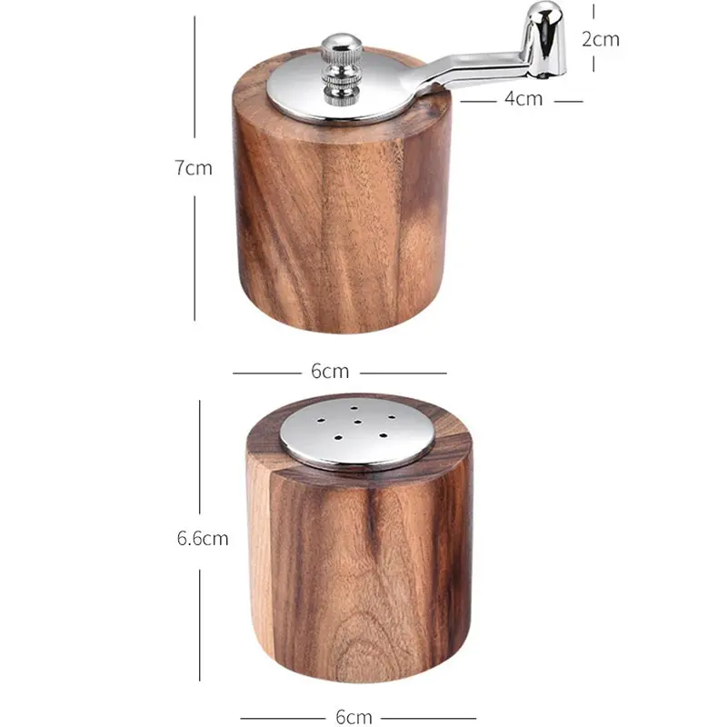Wood Hand Pepper Grinder Salt and Pepper Grinder Adjustable Mills Gourmet Precision Mechanisms and Premium Sea Salt Peppercorns