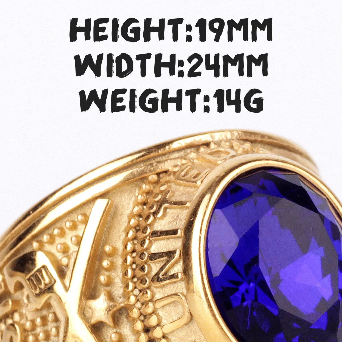 Stainless Steel Men Rings Rhinestone United States Hip Hop Punk Rock for Biker Male Boyfriend Jewelry Creativity Gift Wholesale