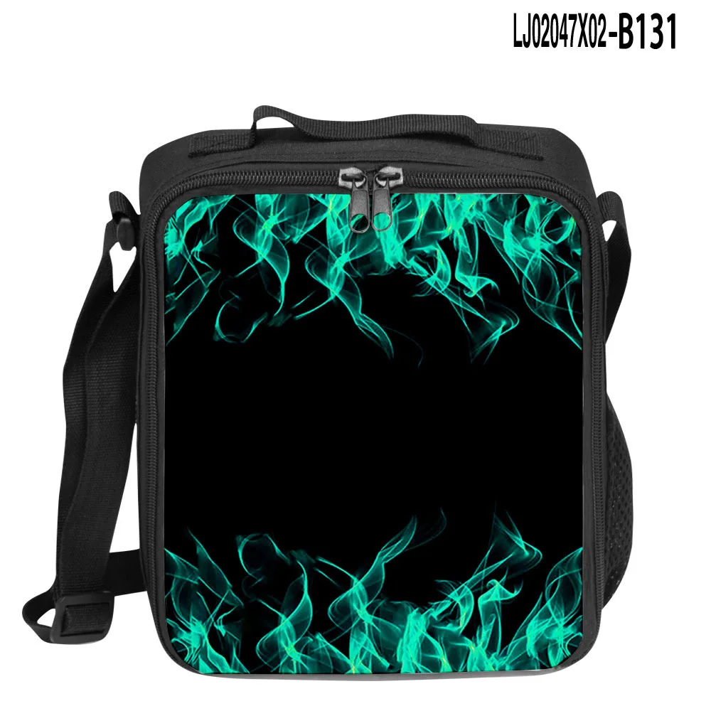 

Harajuku Youthful Student colour flame 3D Print Crossbody Insulated Handbags Ice Bags Lunchbox Thermal insulation Food Lunch Bag