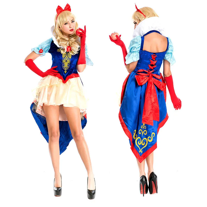 Disfraces de club nocturno Disfraces de Halloween Nuevo vestido de Blancanieves para adultos Vestido de noche de rendimiento Disfraz de actuación DS