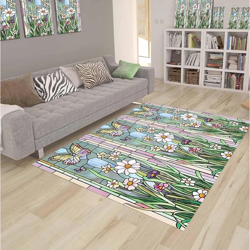 Bohemian Rugs Carpet, Ultra Soft Area Rugs, Non Slip Retro Rugs Foldable, Carpet for Bedroom Kitchen Laundry Home Office Decor