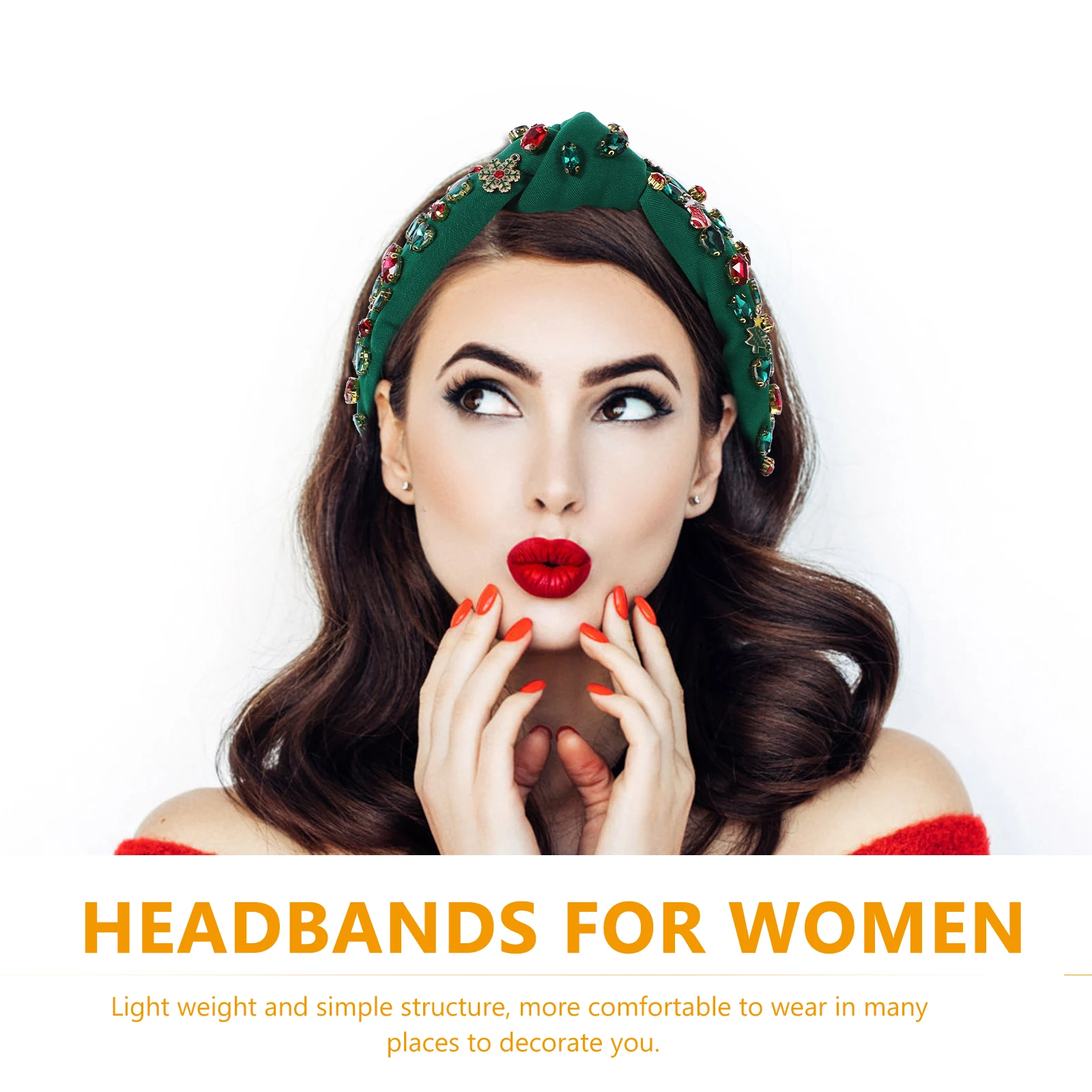 

Christmas Knotted Headband for Women Wide Decorative Hair Accessory Trendy Twisted Knot Headband Party Fashion Elegant
