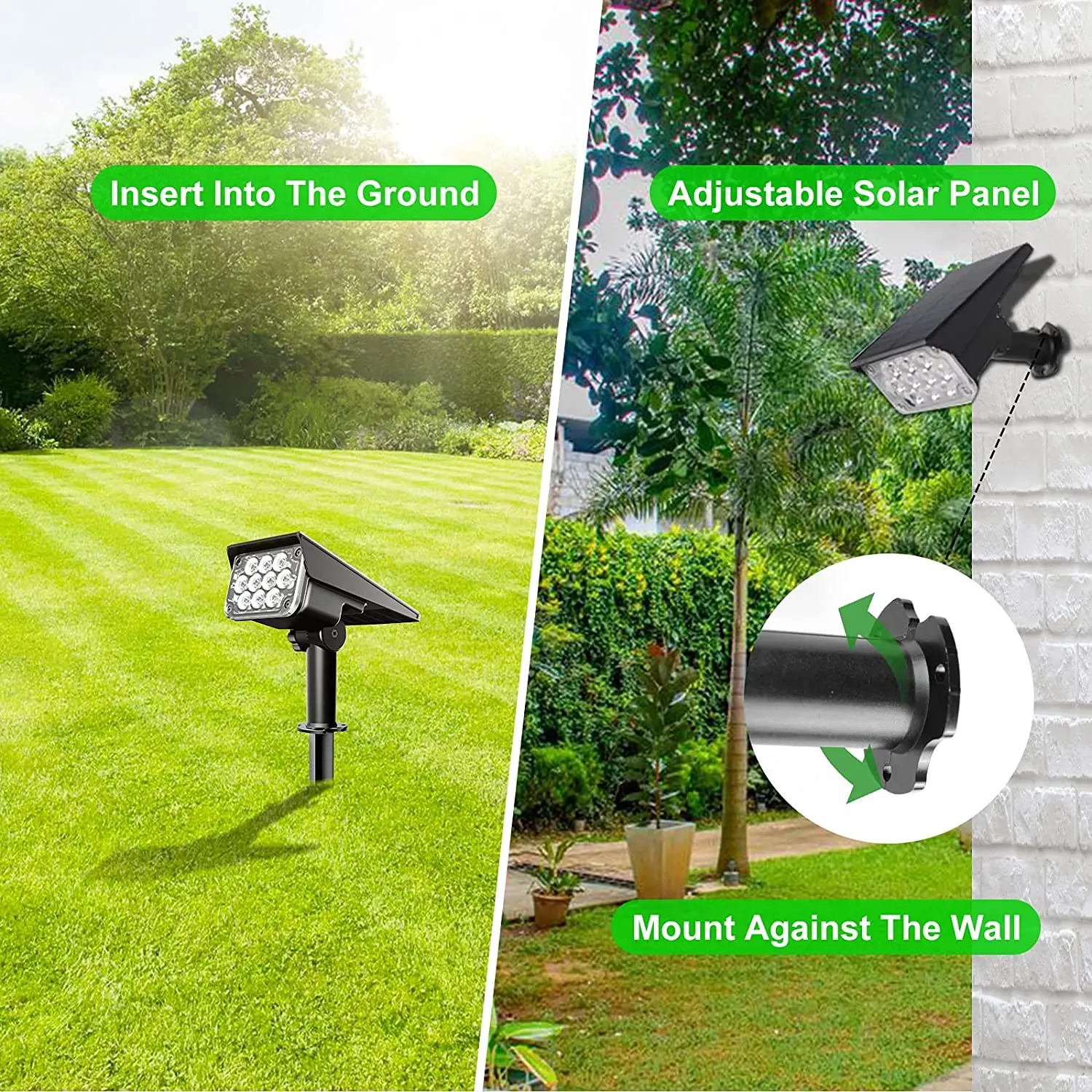 2/4pcs Solar Outdoor Light Garden RGB LED Landscape Countyard Solar Spotlight Color Changing Landscape Street Wall Lamp for Tree