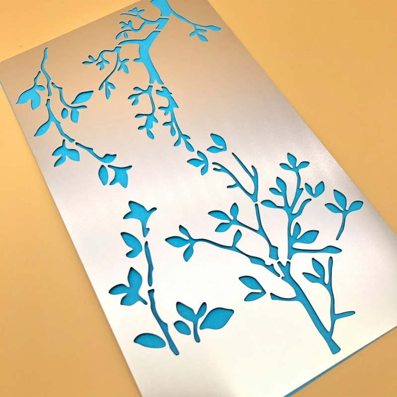 Burning Stencil Tree Branches Stainless Steel Metal Stencils Template for Wood Carving Drawing Engraving Project Dropship
