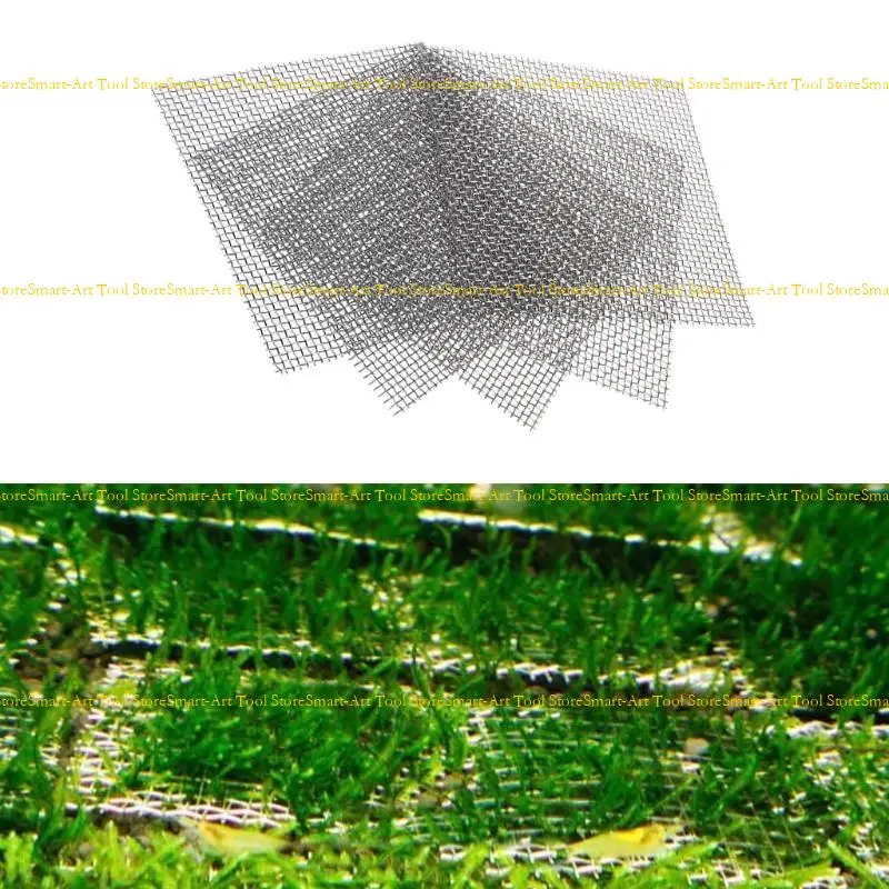 E1PB dekoratif lumut perairan lumut stainless steel sheets mesh 3.2 "x 3.2" Pieces mesh aksesoris terbaik untuk dekorasi tanaman
