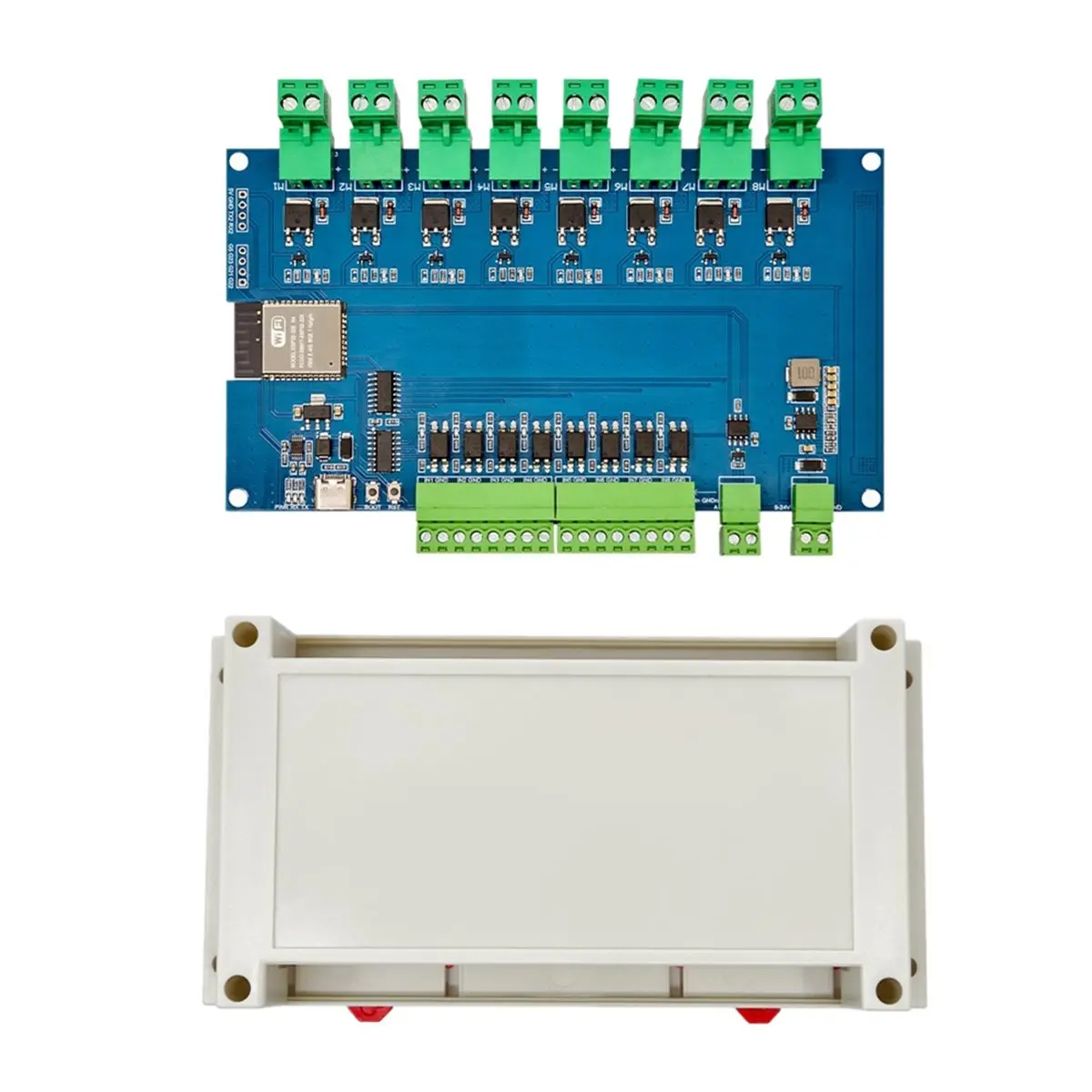 RS485 Modbus Wifi Bluetooth 8-Way Relay Module Optocoupler Isolation 8 Channel Relay Module with Shell DC 7-24V