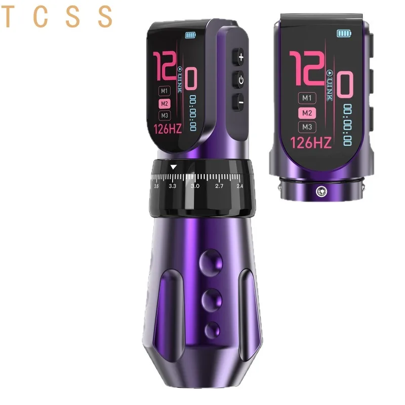 Wireless Tattoo Machine Adjustable Stroke 1700mAh Aluminum Alloy Lightweight Rotary Pen Liner Shader Rechargeable Professional