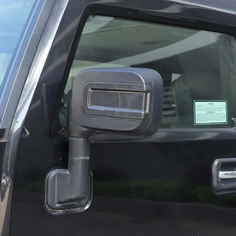 For Hummer H2 2003-2009 Real carbon fiber Car exterior rearview mirror grooved decorative cover sticker Car exterior accessories