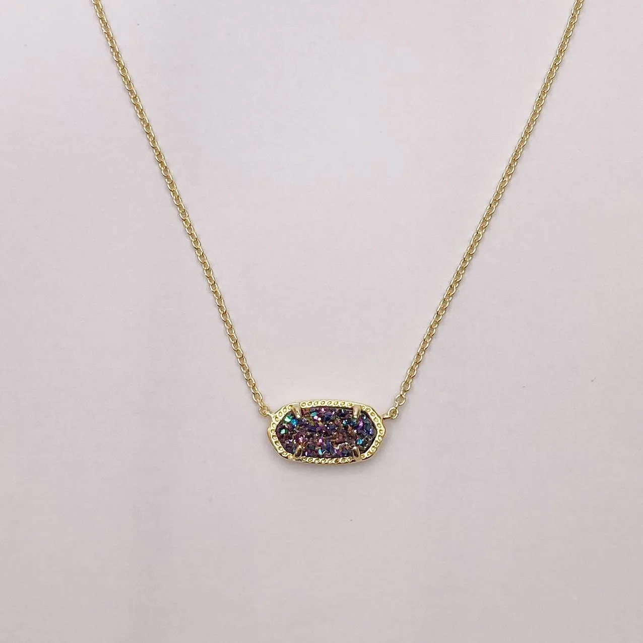 YEEVAA Geometric Multi Drusy Crystal Pendant Necklace for Women, Fashion Jewelry, Unique Gifts