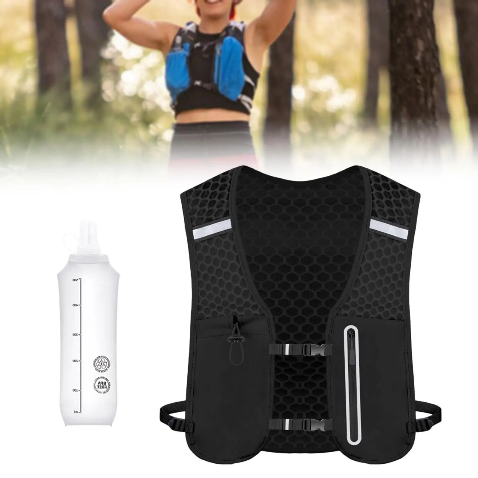 

Running Vest for Women Men Large Capacity Phone Holder Breathable Hydration Vest for Climbing Race Camping