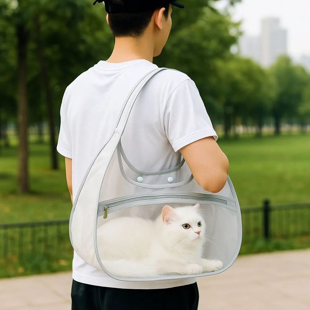 

Single Shoulder Breathable Pet Carrier Bag Mesh Nylon Cat Backpack Large Space Portable Pet Bag for Cats Dogs