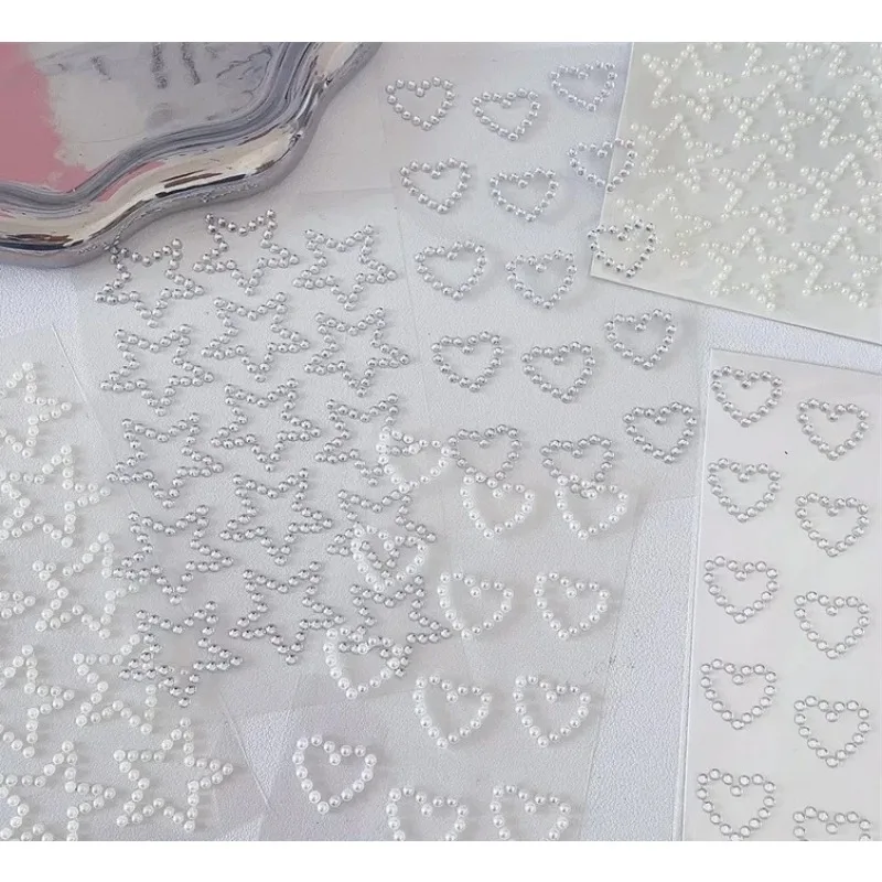 Silver Diamond Star Heart Stickers All Over Sparkle Stage Makeup Decoration for Journal Scrapbook Craft Supply