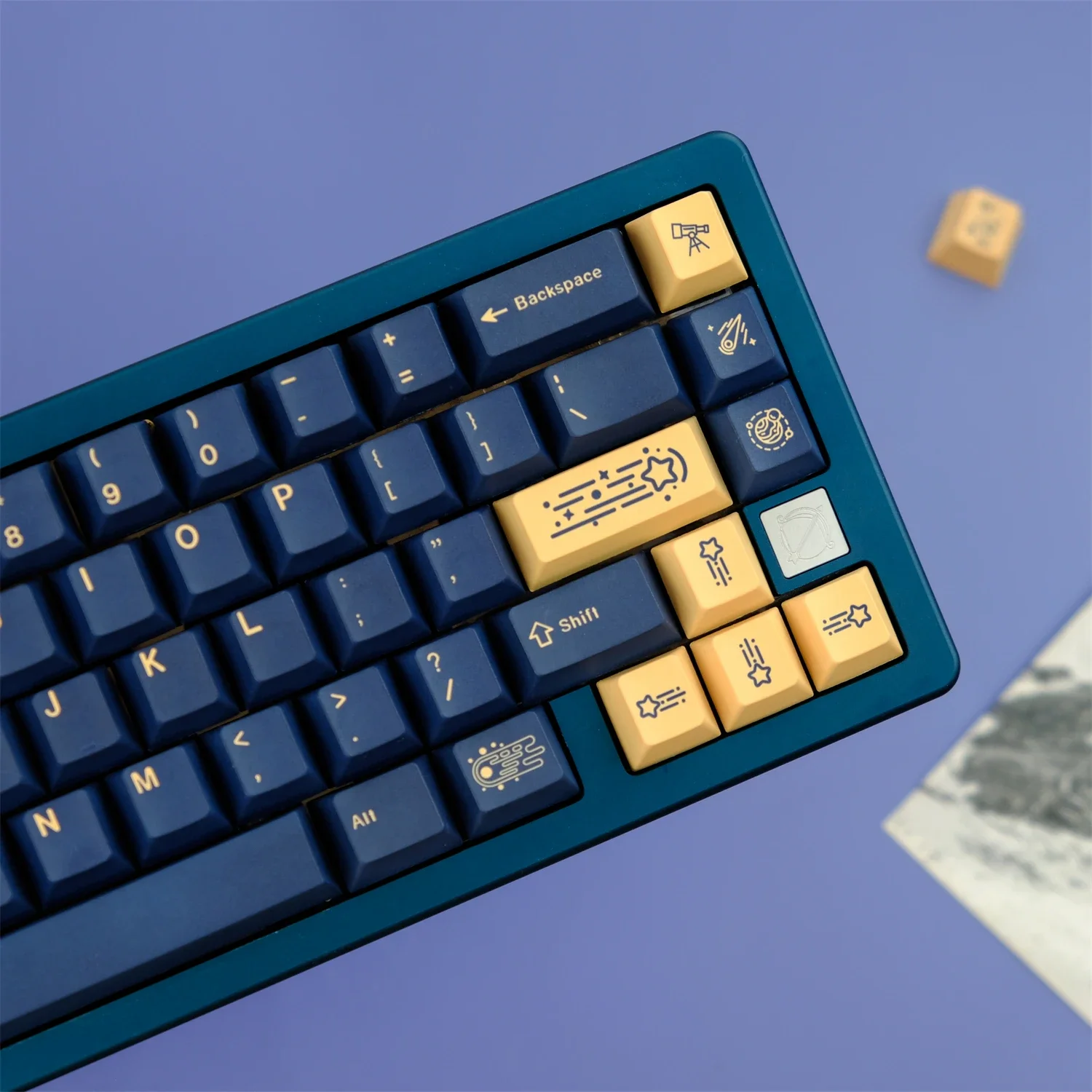 Stargazing 129 Tapogat PBT Eredeti írásmű Magas légnyomású levegő sublimated Gépi Kulcskarika keycaps