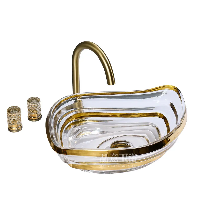 Stylish and simple style crystal table wash basin wash basin conch series