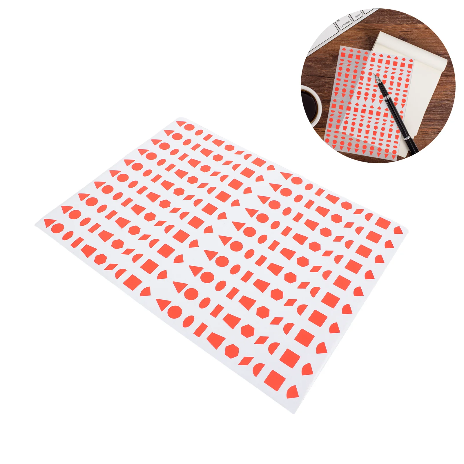 

20 Sheets Marking Stickers Geometric Shape Labels Circles Triangles Rectangles Oval Self-Adhesive Coding Decals for Office