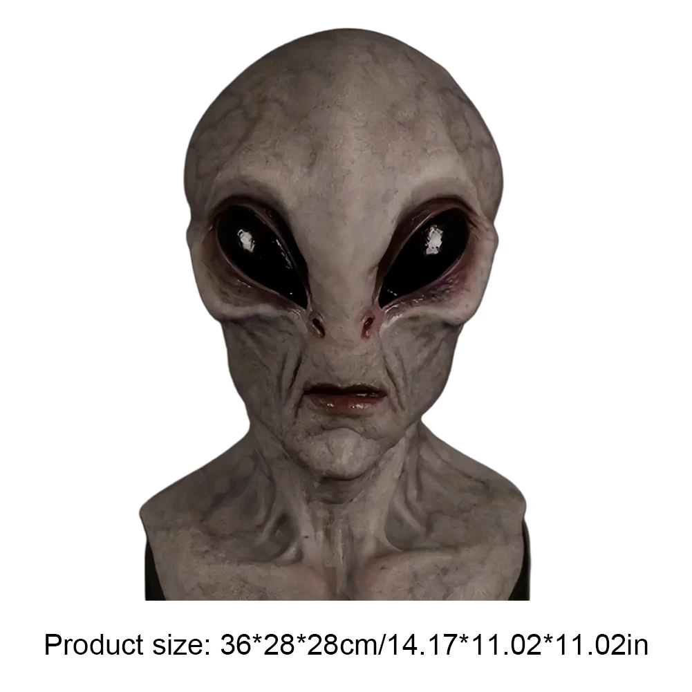 Halloween Alien Mask Scary Horrible Horror Supersoft Face Mask Realistic Latex Alien Face Cover Full Head Mask for Party Props