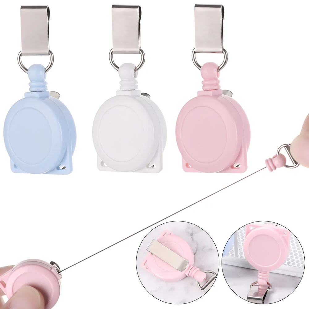 

Fashion Frosted School Supplies Retractable Office Supplies Lanyard Clip ID Badge Holder Badge Reel Clip Badge Holder Clip