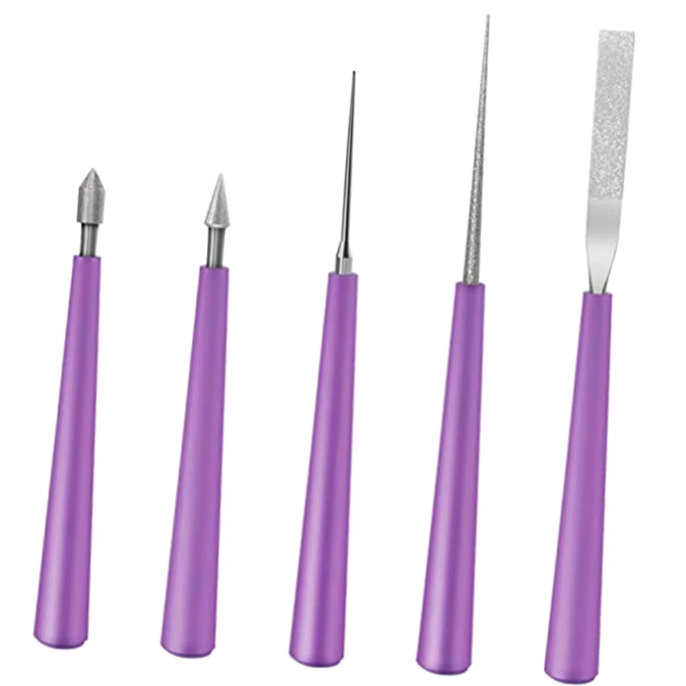 

5pcs Diamond File Bead Reamer Set Jewelry Making Tools Tipped Beading Wood Glass Metal Beads Hole Enlarging Needle File Kit