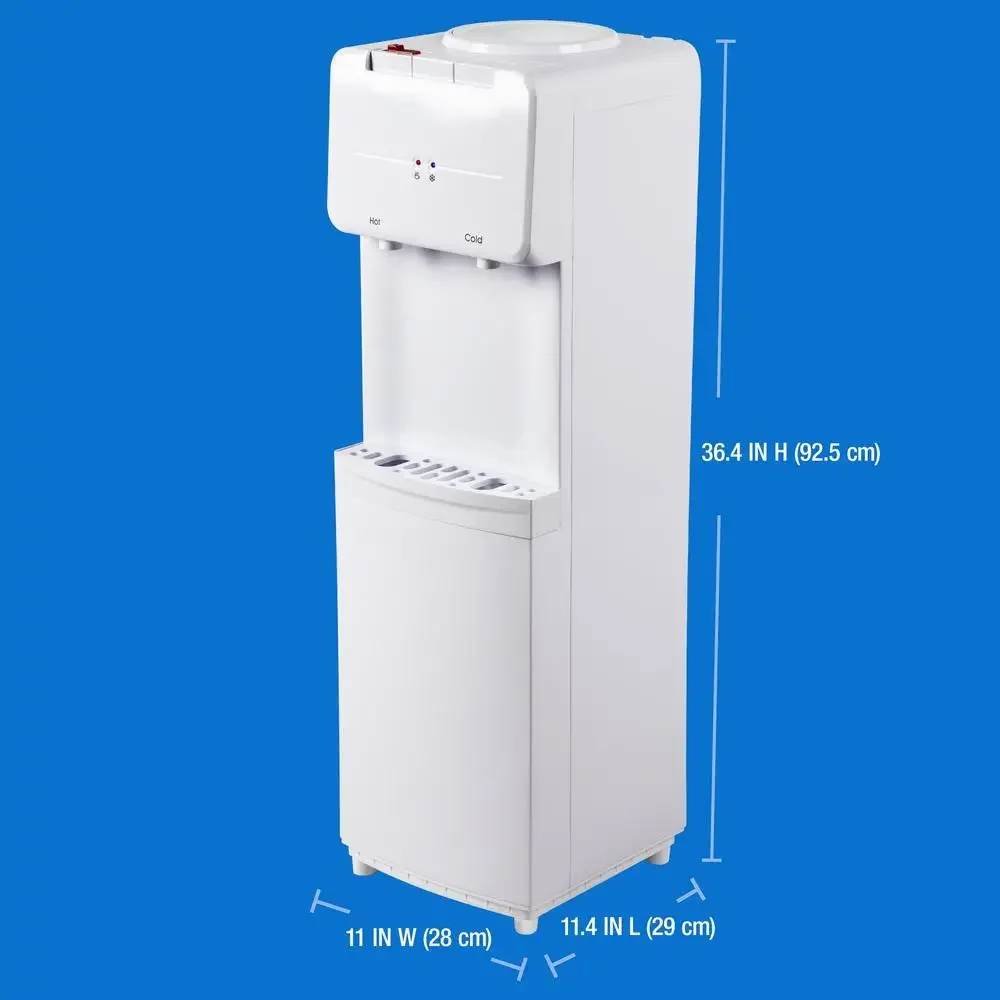 Hot Cold Water Dispenser Top Load Dual Spigot LED Lights Energy Star 36.4