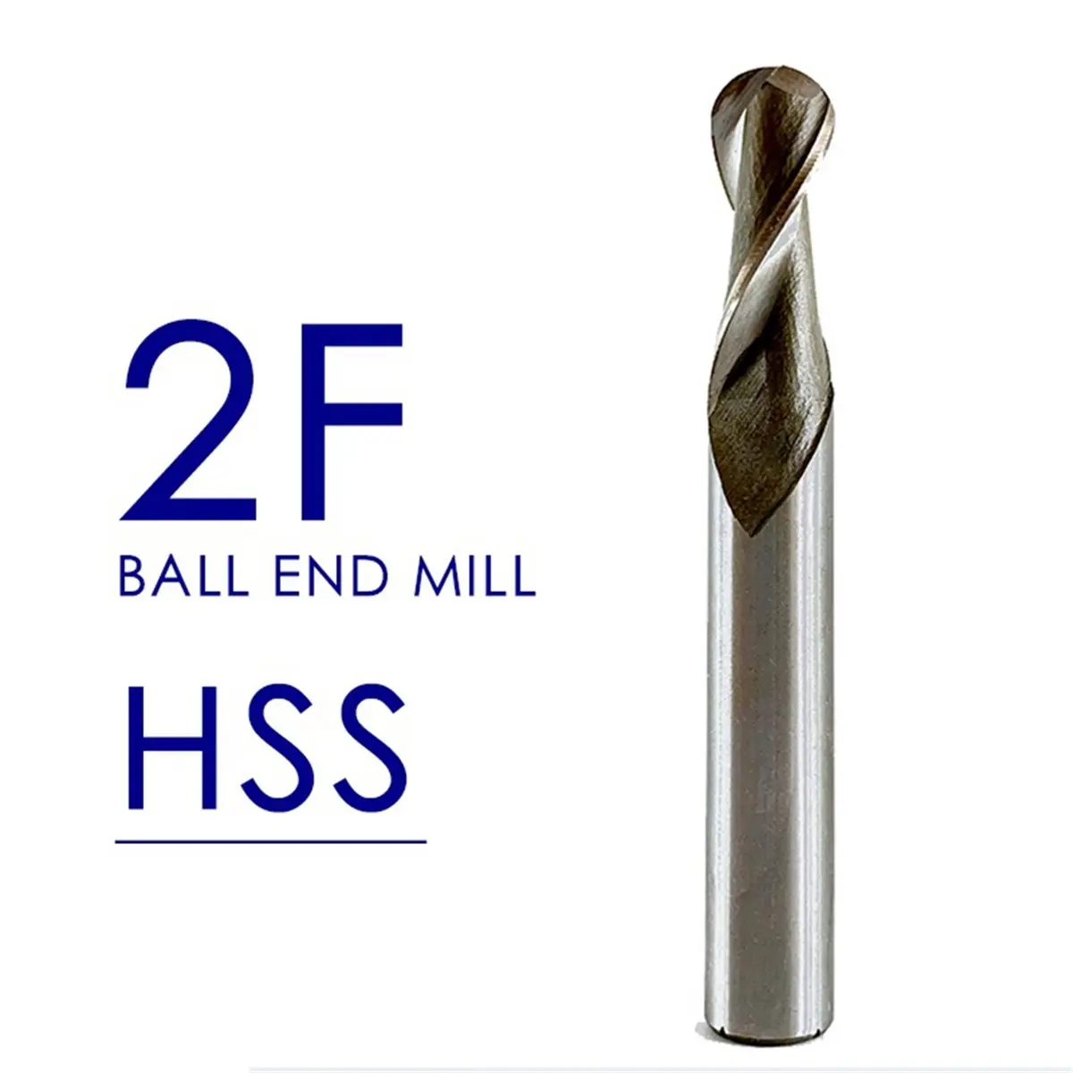 Home Tool HSS Ball Nose End Mill 2 Flute with Straight Shank Radius R0.5/R1 Milling Cutter CNC Metal Machining Tool R0.5