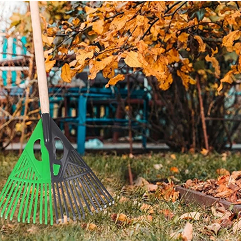 Nouveau Outils de jardin portables jardin 2-en-1 fourche d'épissure à main longue poignée feuilles fourche feuille râteau Grabber