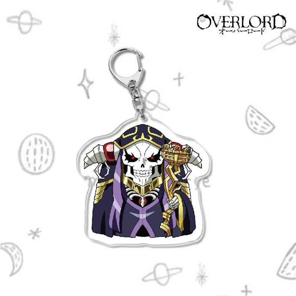 Anime ​Peripherals Overlord Cartoon HD Acrylic Keychain Creative Trend Two-dimensional Cartoon Character Key Chain Pendant 6CM