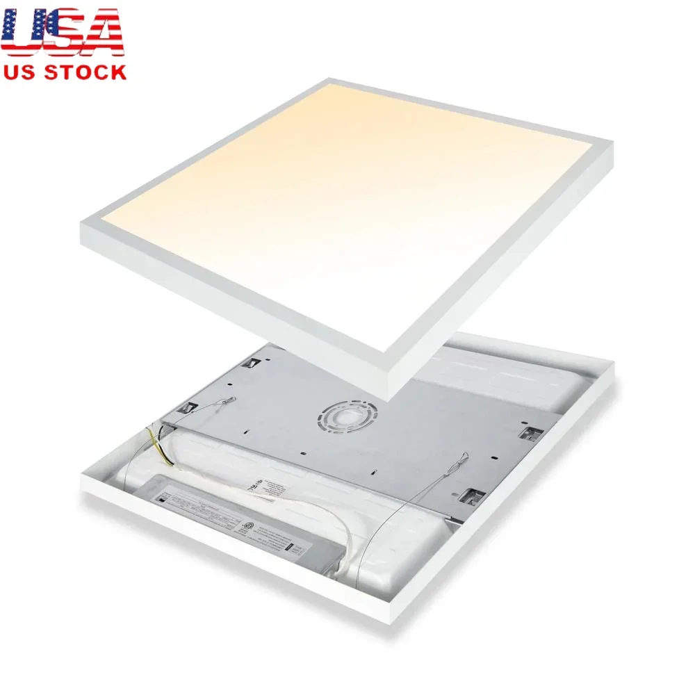 Dimmable 2x2 Surface Mount LED Panel Light 3 Color Temperature 3000K 4000K 5000K Energy Saving Flush Mount Ceiling Light