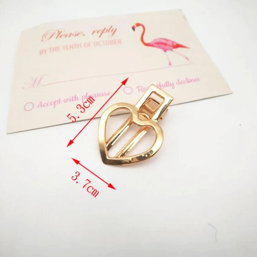 100 Stück Kaninchenkrone Wassertropfen Gold Metall Haarspange Legierung Herz Alligator Haarnadel Haarspangen für DIY Kopfbedeckung Haarschmuck – Detail 17