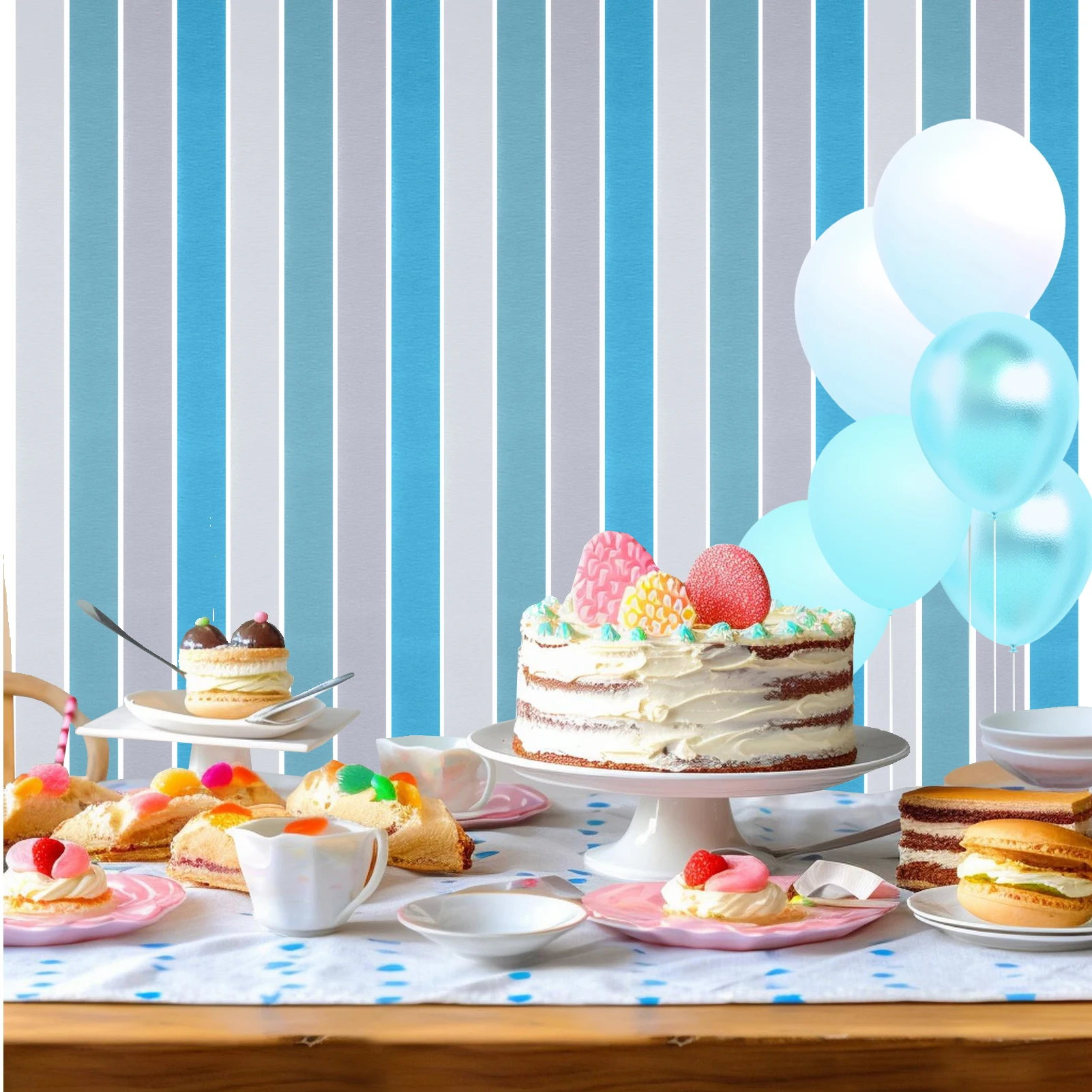 

Набор из 7 шт., 82 фута, синяя бумага, цветочная бумага, креповая бумага для дня рождения, цветочная бумага, ленты для дня рождения, рулон креповой бумаги