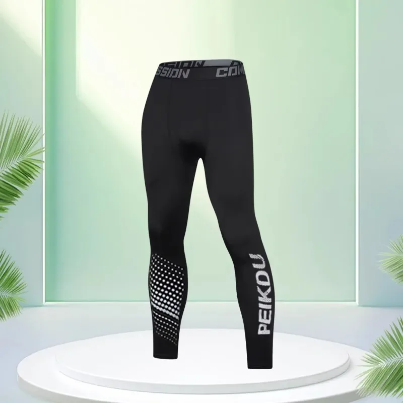 

Fitness pants Men's sports tights Running quick dry high spring leggings compression Basketball football training sports