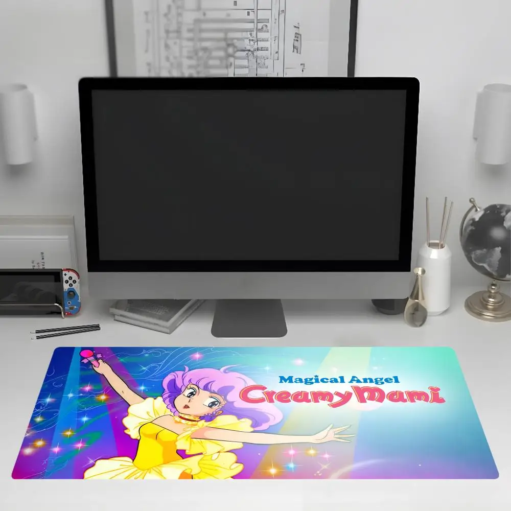 Creamy Mami Magic Mouse Pad PU Large leather table mat light luxury anti slip and waterproof Anime office desk pad